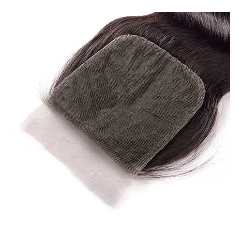 Zijde Basis Sluiting Midden Deel 4 "x 4" Braziliaanse Natuurlijke Wave Stijl Met Natuurlijke Kleur Remy Haar