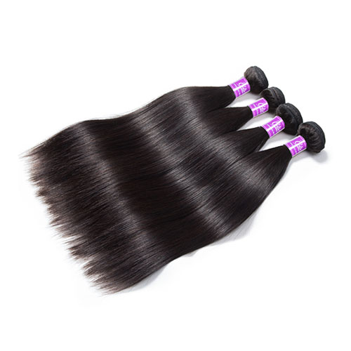 Braziliaanse Steil Haar Bundels Met Sluiting Gratis/Midden/Driedelige 4 Stks Remy Menselijk Haar Bundels met Vetersluiting