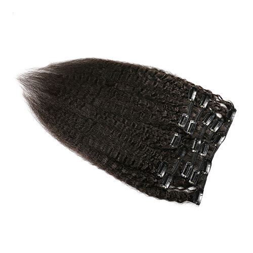 Haar Braziliaanse Remy Kinky Straight Haar Clip In Human Hair Extensions Natuurlijke Kleur 8 Stuks/set Volledige Hoofd Sets 120G